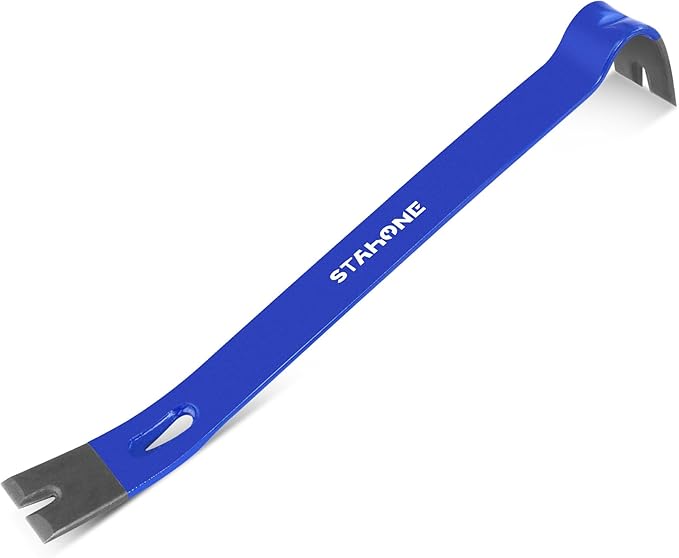 15" Flat Pry Bar, Heavy Duty High Carbon Steel Crow Bar, Utility Wonder Bar for Home Improvement, Baseboard Removal, Furniture Repair and Nail Puller