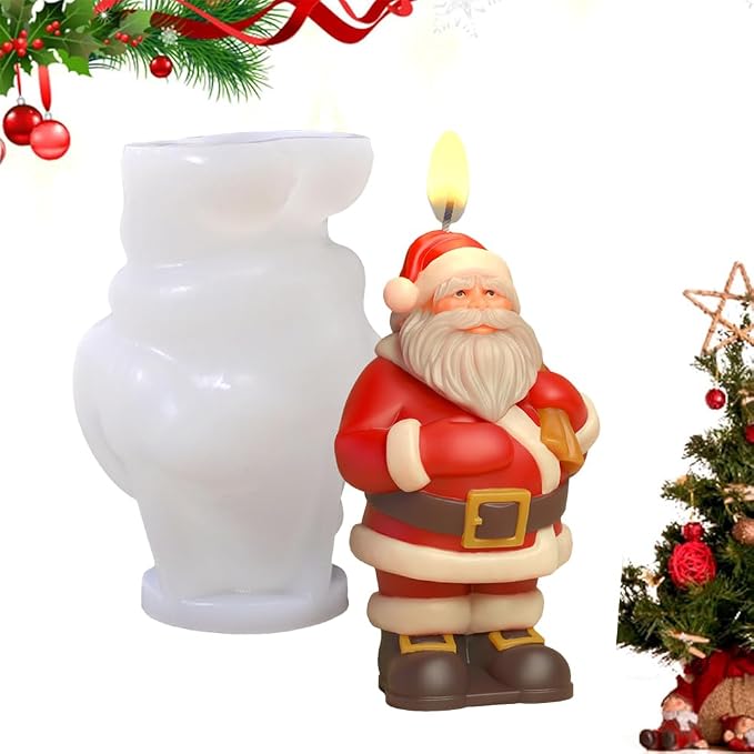 Christmas Candle Mold 3D Santa Claus Shaped Silicone Mold by Unknown