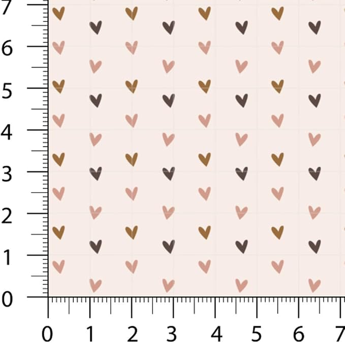 Patchwork Fabric Panel 100x155 cm, 100% Cotton Satin, 6 Coordinated Heart & Dot - Image 4