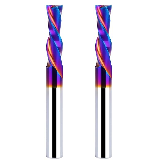 2PCS 1/4 Inch Shank Downcut Spiral Router Bit | 1 Inch Cutting Length |CNC Router Bits for Precision Woodworking - Ideal for Slot Mortise, Engraving, and Clean Edges