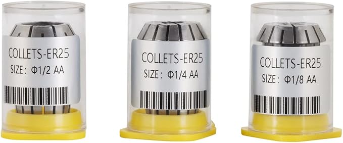 3PCS ER25 1/2", 1/4", 1/8" High Precision Spring Collet Set for CNC Engraving Milling Lathe Chuck Tool