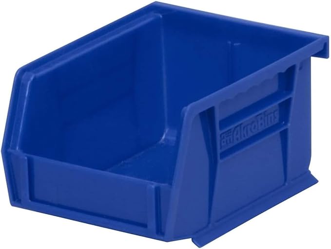 Akro-Mils 30210 AkroBins Plastic Hanging Stackable Storage Organizer Bin, 5-" x 4-" 3-", Blue, 24-Pack