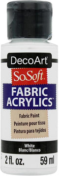 DecoArt Deco Art SoSoft Fabric Acrylic Paint 2oz-White by DecoArtAcrylicPaintCraftSupplies
