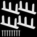 4 Pack Sliding Door Floor Guide, White ABS Closet Door Guides for 1-3/8" Thick Doors, Complete Bottom Track Kit with Screws for Cabinet & Closet
