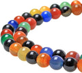 MJDCB Natural Stone Beads Colorful Agate Round Loose Beads by MJDCB