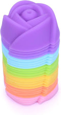 Mini Silicone Muffin Cups, 24 Pack Reusable Cupcake Molds, Rose | Nonstick 2 by Bakebaking