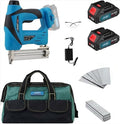 2 in 1 Nail Gun Battery Powered, 20V Cordless Nail Gun,400pcs Nails, 400pcs Staples, with Staple Puller, 2 * 2.0Ah Li-Ion Batteries and 2.4A Charger, Brad Nailer for Home Improvement & DIY