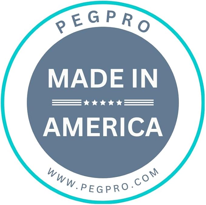 PegPro® J Hooks Kit for Modern Plastic or Metal Pegboard – Durable Plastic Pegboard Hooks - For Garage, Kitchen, Craft Room, and more (J Hook - 24 Pack, Gray)