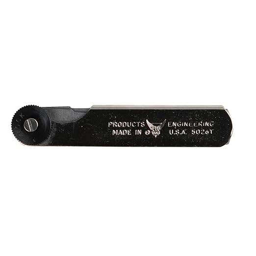 PEC Tools Stainless Steel Feeler Gauge, 0.0015-0.025'' Straight Blade 1/2" Width Measuring Tool, 26 Blades, Made in USA