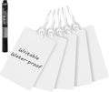 100 Plastic Tags Water Proof Tags for Labeling Shipping Tags Security Tamper Seals Hanging Tags Writable Marker Ties Storage Tag with One Marker Pen (White)