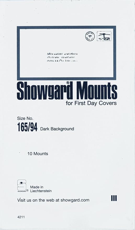 Pre-cut Black Stamp Mounts Size 165/94 by Showgard