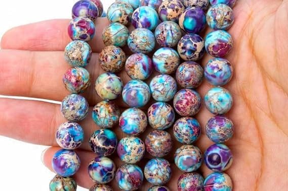 Zenkeeper About 180 Pcs Sea Sediment Imperial Jasper Beads - Image 3