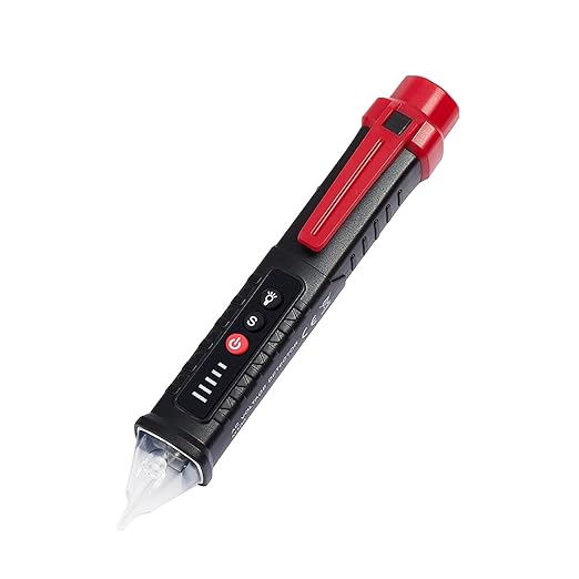 Voltage Tester, Non-Contact Voltage Detector, Electrical Tester, 3 Ranges AC 12V/48V/70V-1000V, Live/Null Wire Tester with Buzzer Alarm and Flashlight, Wire Breakpoint Finder - Black