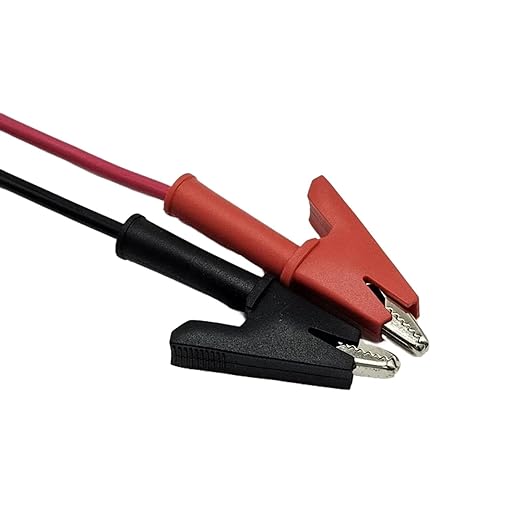 2Pcs 14 Gauge Multimeter Test Leads Right Angle Banana Plug to Alligator Clip, CAT III 1000V 10A Heavy Duty PVC Wire for Electrical Testing 3 Feet