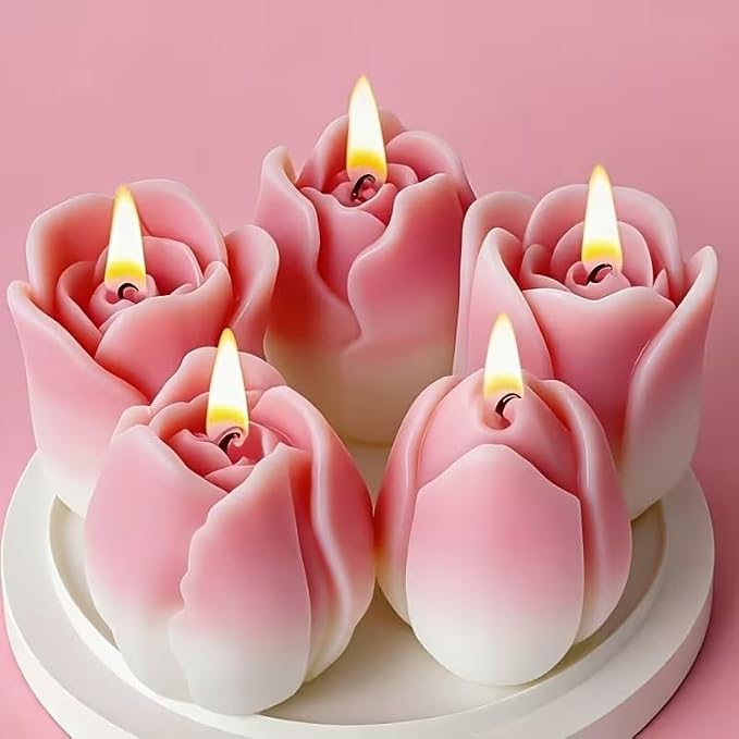 3 PCS Tulip Flower Silicone Molds 3D Floral Candle Mold - Image 6