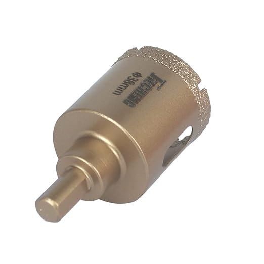 Brazed Diamond 1-1/2 inch Hole Saw with Center Drill Bit for Ceramic,Porcelain,Tile,Glass,Granite Quartz,Marble,Gemstone,Dry Drilling 38mm