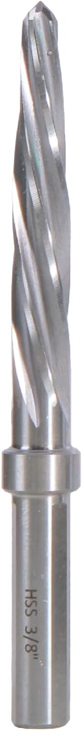 3/8" Bridge/Construction Reamer, M2 HSS Taper Chucking Reamer Drill Bit for Steel Alloy Aluminum Metal Wood Plastic, 3/8” Shank Chuck, Spiral Flutes, to Enlarge/Align Holes, 10mm