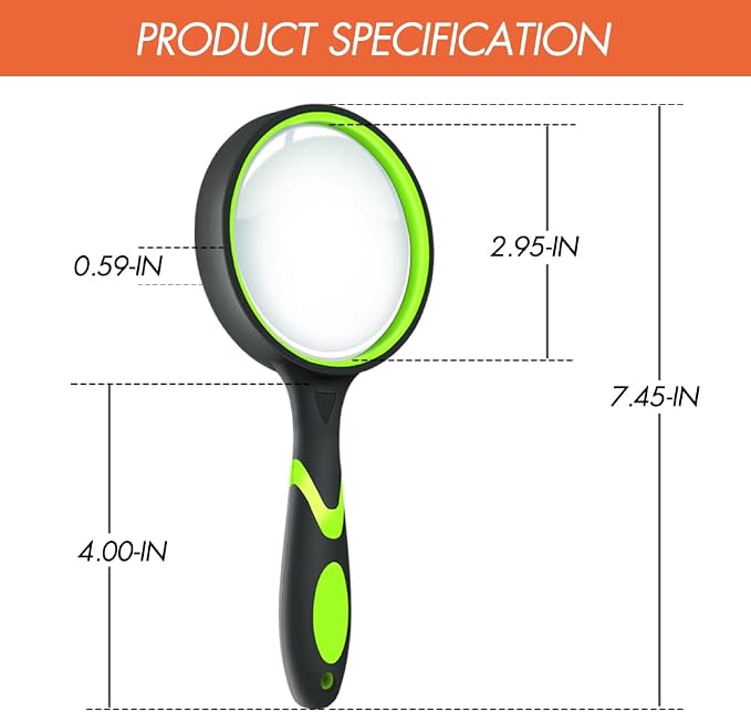 Leffis 6 Pack Magnifying Glass, 10X Non-Slip Handheld Reading Magnifier - Image 4