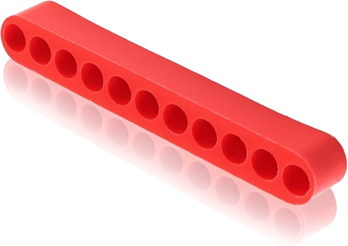 20Pcs 11 Holes Hex Shank Screwdriver Bit Holder, Plastic Screwdriver Head Storage Case, Drill Bit Storage Case, Screwdriver Head Holder Organizer Fit for 1/4 Inch Hex Shank, Red