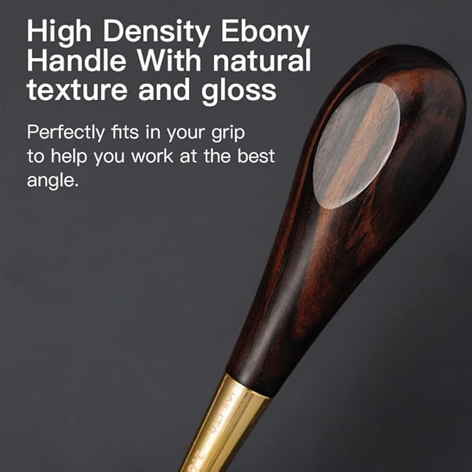 WUTA Diamond Shape Stitching Awl Ebony Blackwood Handle Leather Craft Sewing Awl Kits Handmade Sewing Tools DIY Stitcher Taper, 3 Size S M L (3 Packs)