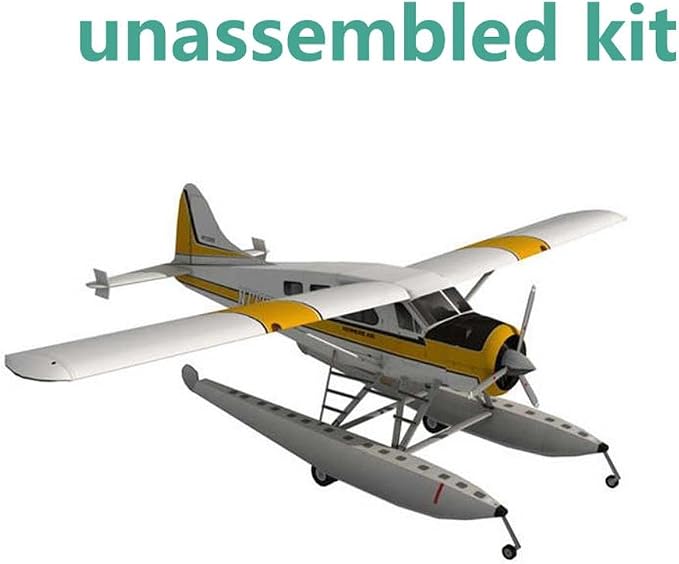 ZEZEFUFU 1:32 Scale DHC-2 Beaver Float Seaplane Paper Model Set Handmade DIY - Image 4