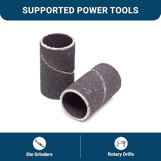 Benchmark Abrasives 1/2” x 1” Aluminum Oxide Sanding Bands, Spiral Bands Rotary Sander Attachment for Drill & Die Grinder, Metal Polishing Sanders for Woodworking - Sander Tool (10 Pack), 400 Grit