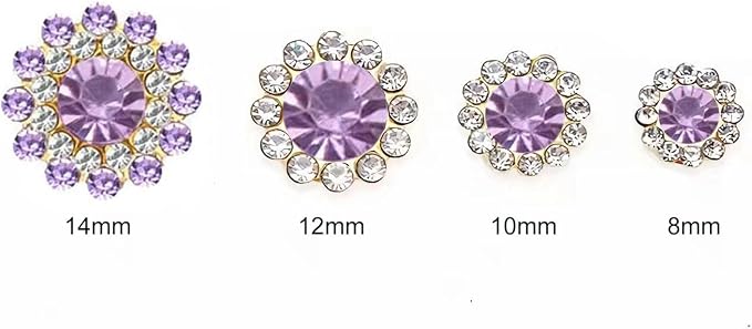100pcs Sew on Rhinestones Crystals Glass Gems Metal Claw Mixed 8mm 10mm 12mm - Image 2