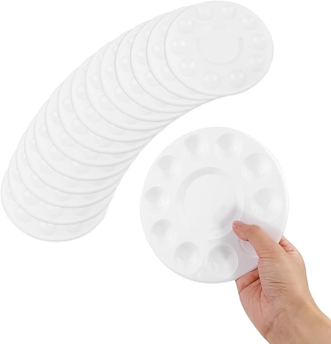 15 Pack Paint Tray Palettes for Kids, Plastic White Palettes for Students - Image 2