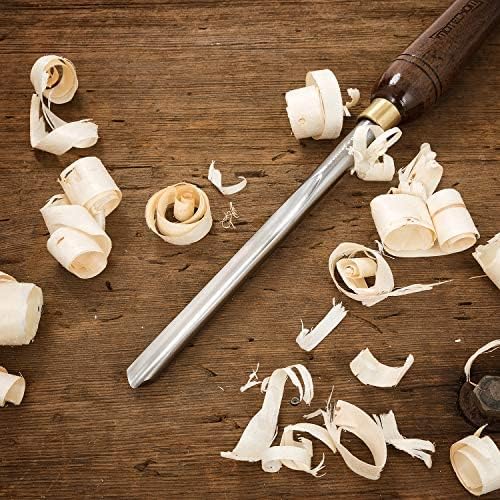 3-Pieces HSS Bowl Gough Lathe Chisel Set Wood Turning Tools with Wooden Box, 1/4-Inches, 3/8-Inches and 1/2-Inches