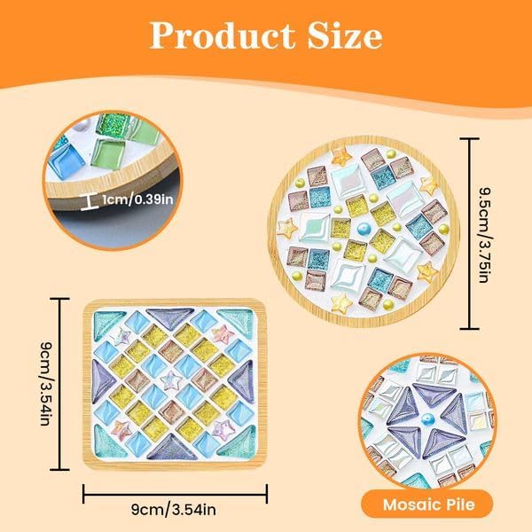 12 Sets DIY Glass Mosaic Tiles for Crafts Mixed Color Mosaic Kits - Image 3