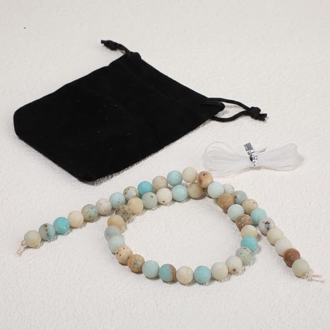 8mm Matte Amazonite Beads, 15-Inch Matte Round Loose Stone Beads - Image 7