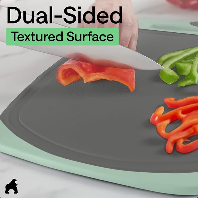 GORILLA GRIP BPA-Free Reversible Kitchen Cutting Board Set of 3, US Designed - Image 6