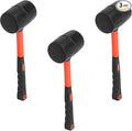 3 PCS Rubber Mallet Hammer, 16 oz Durable Rubber Hammer for Flooring Installation, Camping, Woodwork, and Tent Stakes