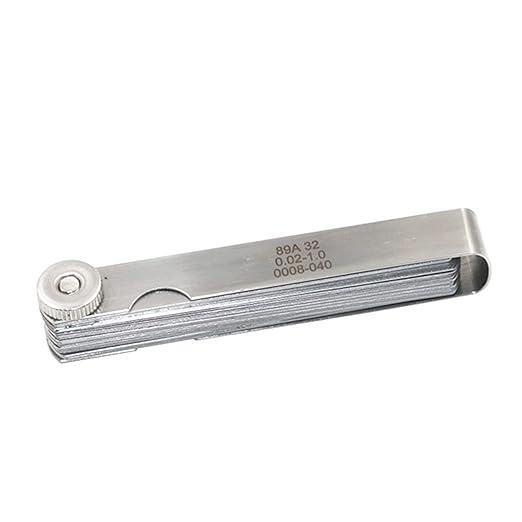 Stainless Steel Feeler Gauge Dual Marked Metric, Foldable Spark Plug Feeler Gauge, Valve Clearance Feeler Gauge for Measuring The Thickness (0.04-0.88 Mm, 32 Blades)