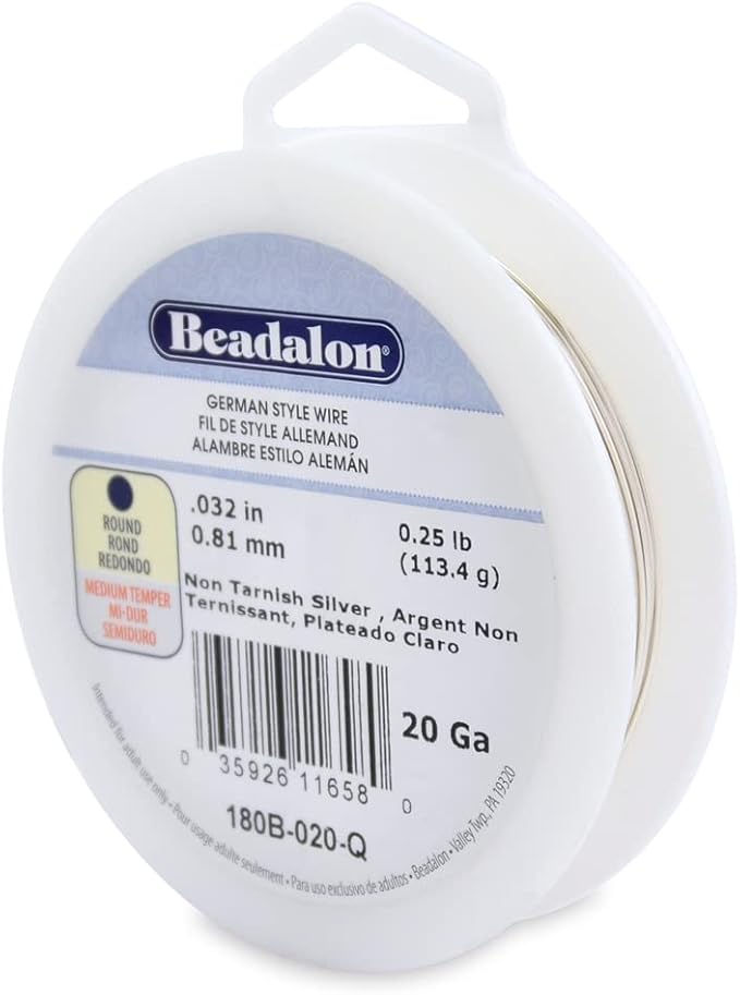 Beadalon German Style Wrapping Wire, 20 Gauge, 78 ft by Beadalon
