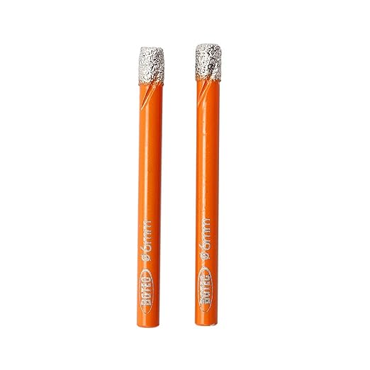 Dry Diamond Drill Bit Set,BGTEC 2pcs 1/4" 6mm Hole Saw for Granite,Marble,Masonry, Concrete, Tile/Ceramic, Glass, Hard Plastic,Vacuum Brazed Diamond Core Drill Bit Kit