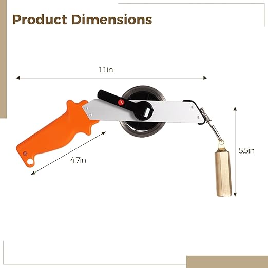 33FT/10m Oil Tank Gauging Tape, Explosion-Proof Stainless Steel Oil Gauging Tape with Brass Plumb Bob, Double-Sided Engraved Oil Tank Gauge with Handle, Sounding Oil Tape Measure