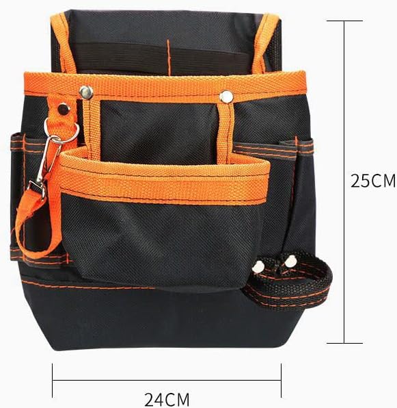 Multifunction Electrician Tool Bag Tool Waist Bag Tool Storage Bag Heavy Duty Tool Bag Tool Carrier for Home Garden Construction (Orange)