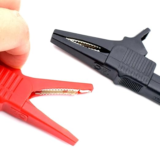 4Pcs Alligator Clip Test Lead Kit 14 AWG Heavy-Duty 4mm Banana Plug Replacement Leads,Silicone Jumpire Wires for Multimeter Meter Electrical Testing 3 Feet