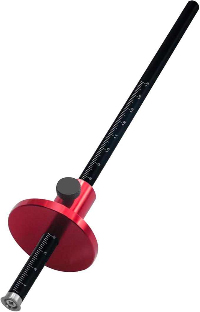 Wheel Marking Gauge, European Aluminum Alloy Scriber Woodworking Mortise Parallel Scribing Tool with Knurled Knob, Metric and Inch Scales
