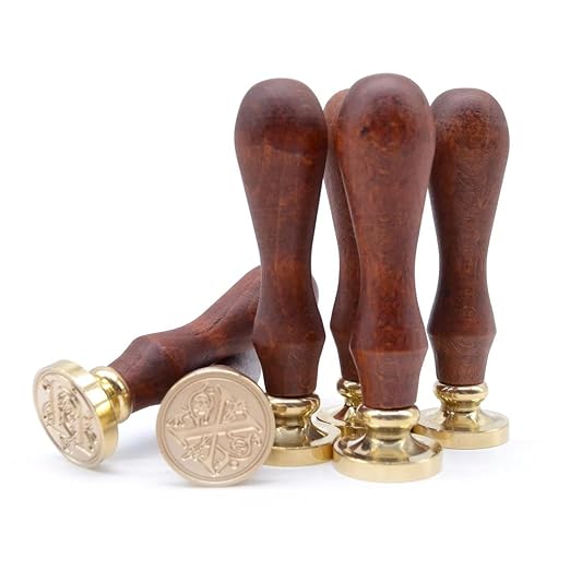 Medieval Initial Alphabet Sealing Wax Stamp, Brass Head Wooden Handle, - Image 4