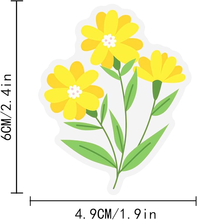 50PCS Transparent Flora Scrapbook Stickers, Flower-F | Vintage Aesthetic Flowers - Image 5