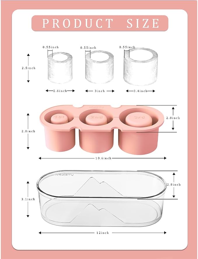 2PC Silicone Ice Mold for Stanley Cup 30 40oz, Tumbler Ice Maker | Easy Fill - Image 2