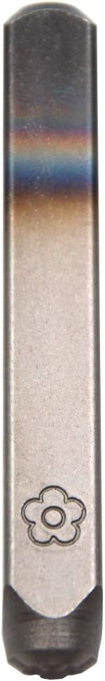 WKSTOOL Flower Symbol Logo Duty Steel Stamp 1/4" (6mm) Hand Stamping Character Mark Code Alphabet Punch Kit for Bracelet Ring Jewelry Sheet Metal Plate Making Mold Die
