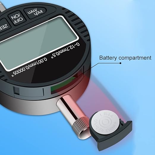 Electronic Digital Dial Indicator Gage Gauge Inch/Metric Conversion 0-0.5 Inch/12.7 mm with Back Lug Auto Off Featured Measuring Tool