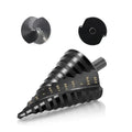 COMOWARE Step Drill Bit, 12 Sizes from 1/4" to 2-3/8", High Speed Steel Step Bit with 2 Spiral Flutes, 3-Flat Shank, Steps Bits for Metal, Aluminum/Wood/Plastic/Iron, Unibit for Electricians & DIY