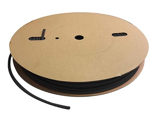 Kable Kontrol Heat Shrink Tubing - 1/4” Inch - 250' Ft Long, Black Polyolefin - 2:1 Industrial Shrink Tube & Cable Sleeve for Electrical Wire Insulation - Rated for 600 V
