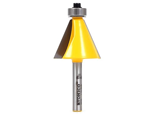 YONICO Router Bits Bevel Edge Forming 22.5 Degree 1/4-Inch Shank 13913q