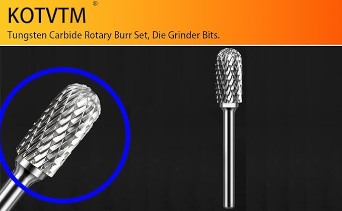 Carbide Burr Set 1/4" Shank SC-5 Die Grinder Bits Tungsten Double Cut Burr Bits (1/2" Cutter Dia X 1" Cutter Length) for Die Grinder Kits Metal Grinding Drilling Polishing (1pcs)