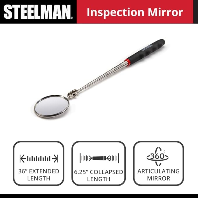 STEELMAN 41819 36-Inch Telescoping 2.25-Inch Round Inspection Mirror